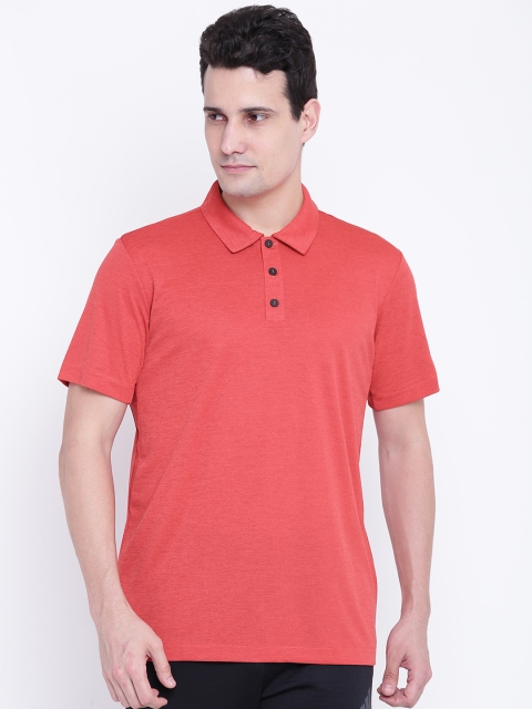 

ADIDAS Men Coral Red Uncontrol Climachill Solid Polo Collar T-shirt