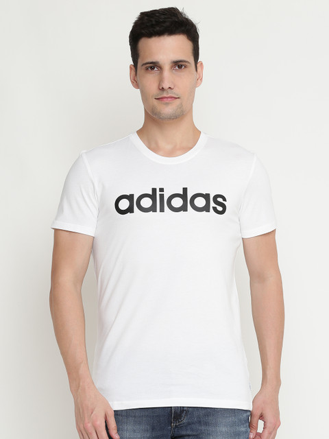 

ADIDAS NEO Men White CE Short sleeve Printed Round Neck T-shirt
