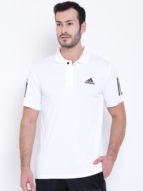 

ADIDAS Men White Club Solid Polo Collar T-shirt