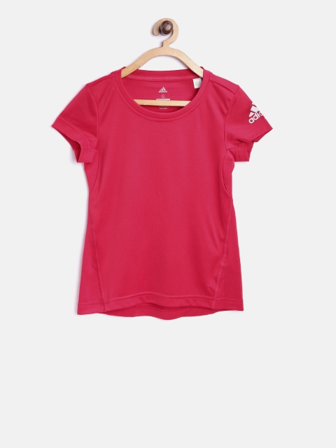 

ADIDAS Girls Magenta Run Solid Round Neck T-shirt