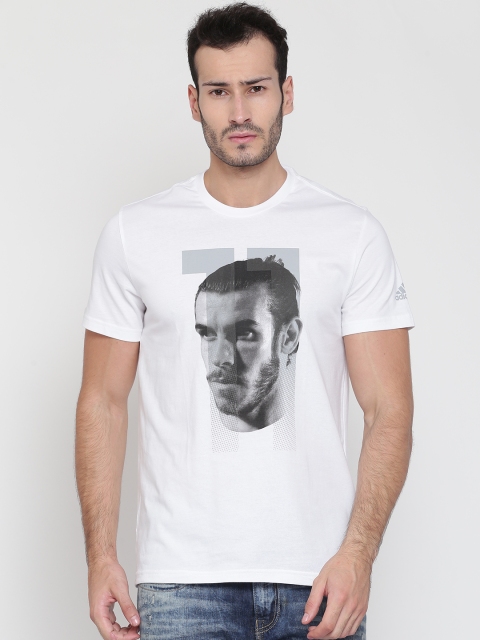 

ADIDAS Men White BALE Printed Round Neck T-shirt