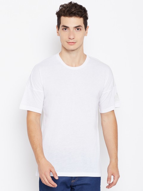 

ADIDAS White ZNE TEE 2 Wool Solid Round Neck T-shirt