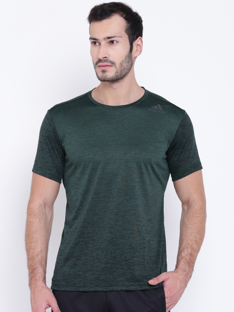 

ADIDAS Men Green FREELGRAD Solid Round Neck T-shirt
