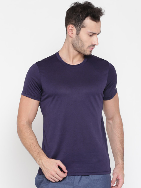 

ADIDAS Men Purple FREELIFH Traning Solid Round Neck T-shirt