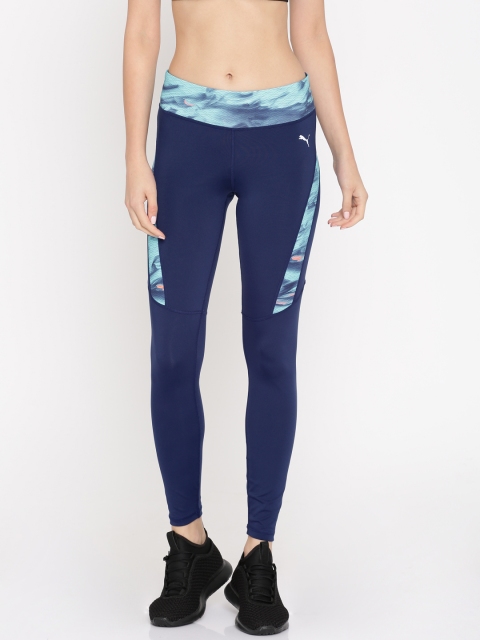 

Puma Blue Printed Graphic Long Tights