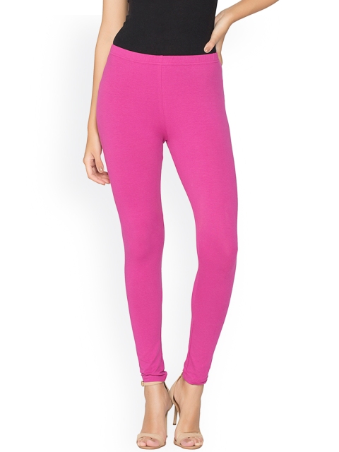 

Libertina Pink Solid Women Ankle-Length Leggings