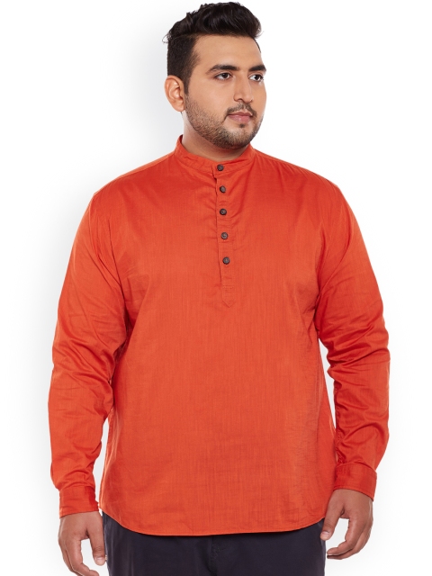 

ALTOMODA by Pantaloons Plus Size Men Rust Orange Solid Regular Fit Casual Shirt