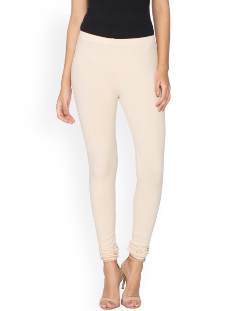 

Libertina Beige Solid Women Churidar-Length Leggings