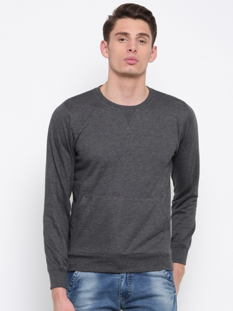 

Sports52 wear Men Charcoal Grey Solid Sweatshirt