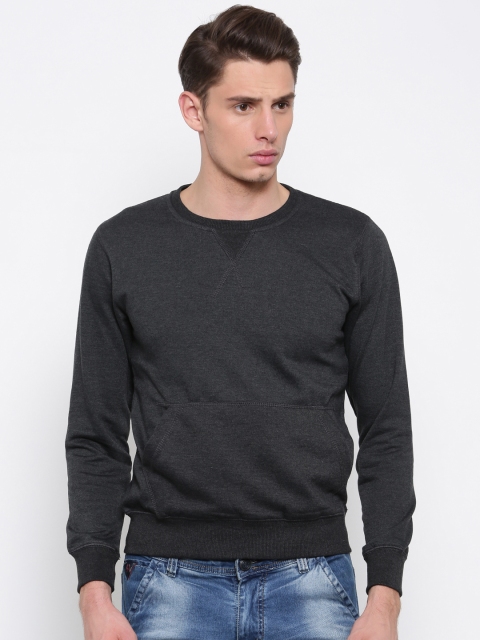 

Sports52 wear Men Charcoal Grey Solid Sweatshirt