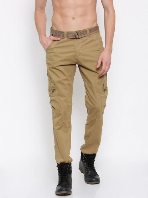 

Sports52 wear Men Khaki Original Regular Fit Solid Cargos