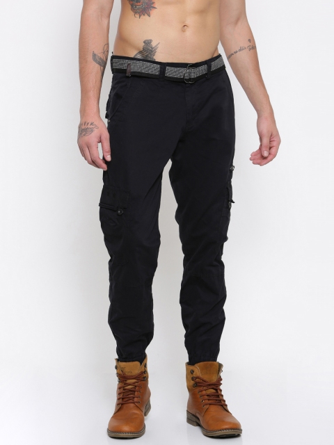 

Sports52 wear Men Black Regular Fit Solid Cargos