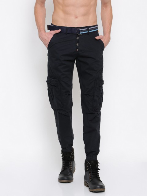 

Sports52 wear Men Navy Blue Original Regular Fit Solid Cargos