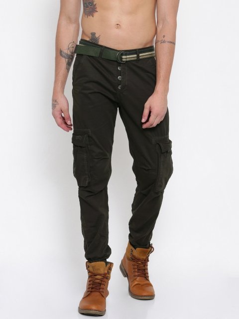 

Sports52 wear Men Olive Green Solid Cargos