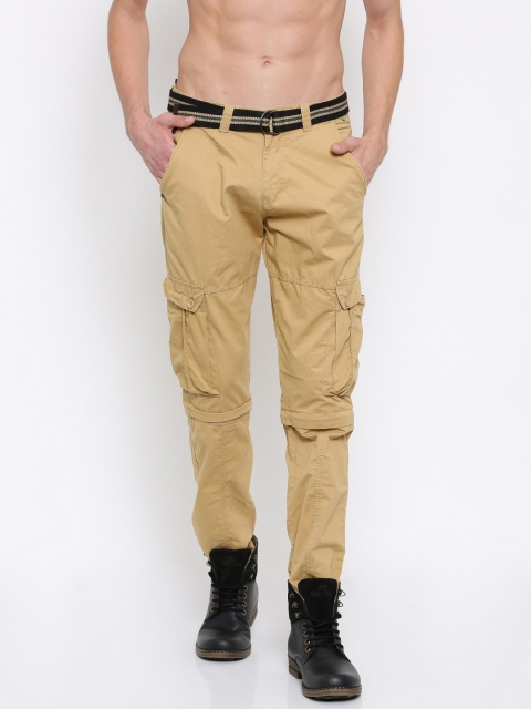 

Sports52 wear Men Beige Original Regular Fit Solid Detachable Cargos