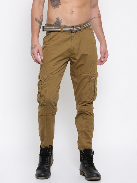 

Sports52 wear Men Khaki Regular Fit Solid Convertible Cargos
