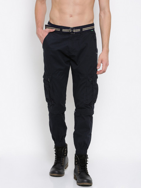 

Sports52 wear Men Navy Blue Original Slim Fit Solid Detachable Cargos