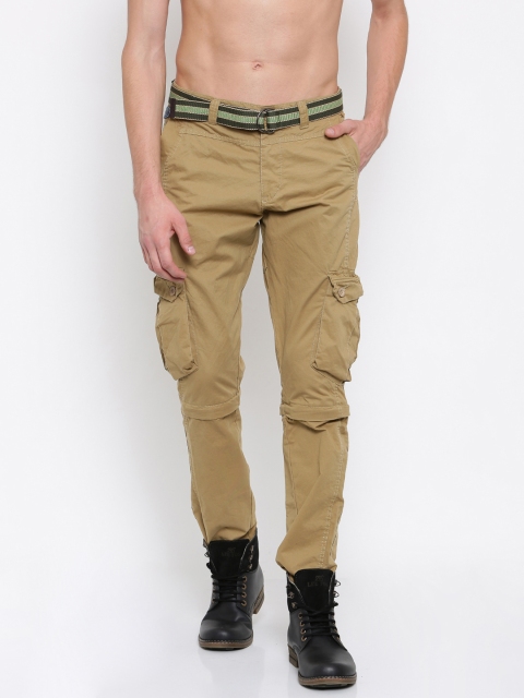 

Sports52 wear Men Khaki Regular Fit Solid Convertible Cargos