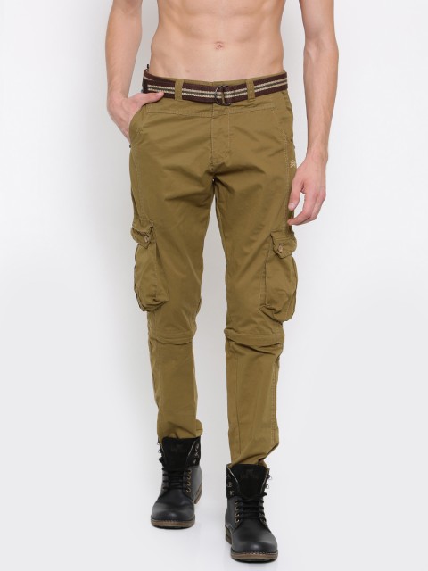 

Sports52 wear Men Khaki Regular Fit Solid Convertible Cargos