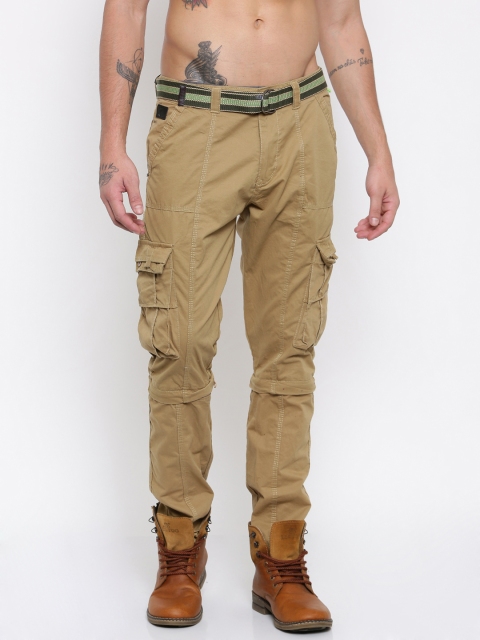

Sports52 wear Men Beige Original Regular Fit Solid Convertible Cargos