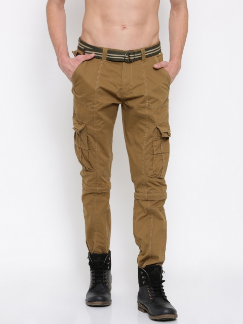 

Sports52 wear Men Khaki Regular Fit Solid Convertible Cargos