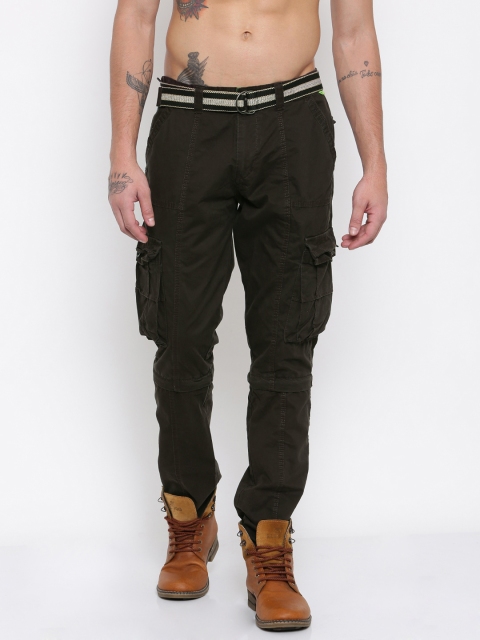 

Sports52 wear Men Olive Green Original Regular Fit Solid Convertible Cargos
