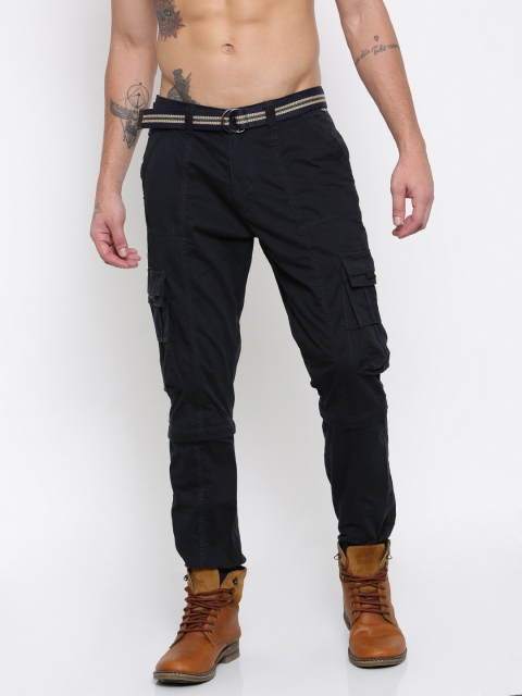 

Sports52 wear Men Navy Blue Regular Fit Convertible Cargos