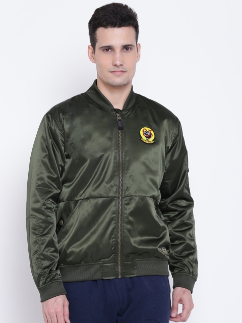 

ADIDAS Originals Men Olive Green MA1 Solid Bomber Jacket