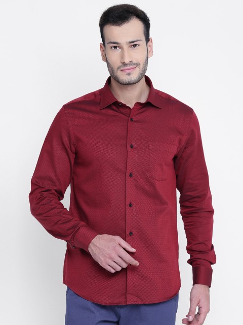 

Blackberrys Men Red Slim Fit Self-Design Casual Shirt