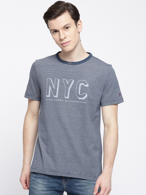 

Tommy Hilfiger Men Blue Printed Round Neck T-shirt