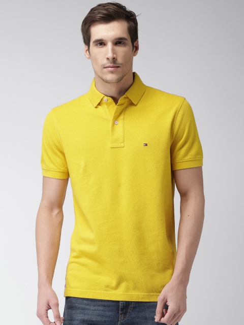 

Tommy Hilfiger Men Yellow Solid Polo T-shirt