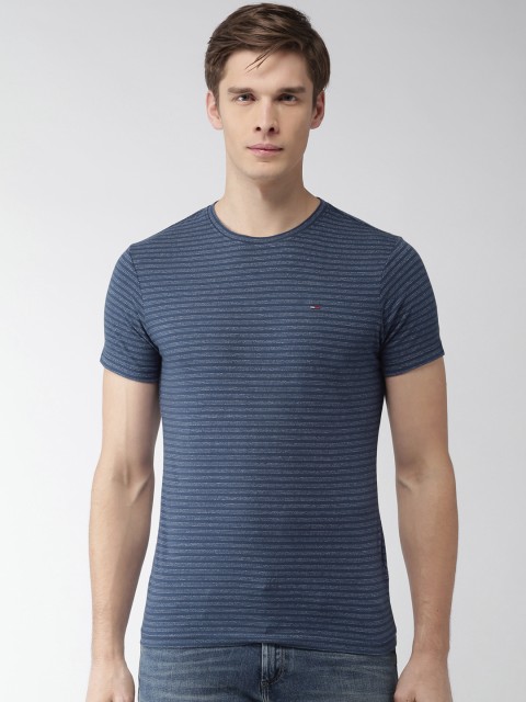 

Tommy Hilfiger Men Blue Striped Round Neck T-shirt