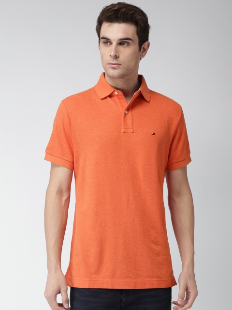 

Tommy Hilfiger Men Orange Solid Custom Fit Polo Collar T-shirt