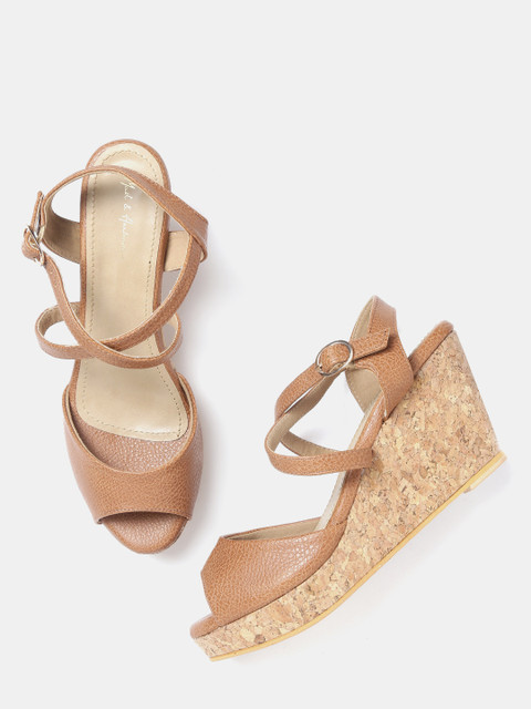 

Mast & Harbour Women Tan Brown Solid Sandals