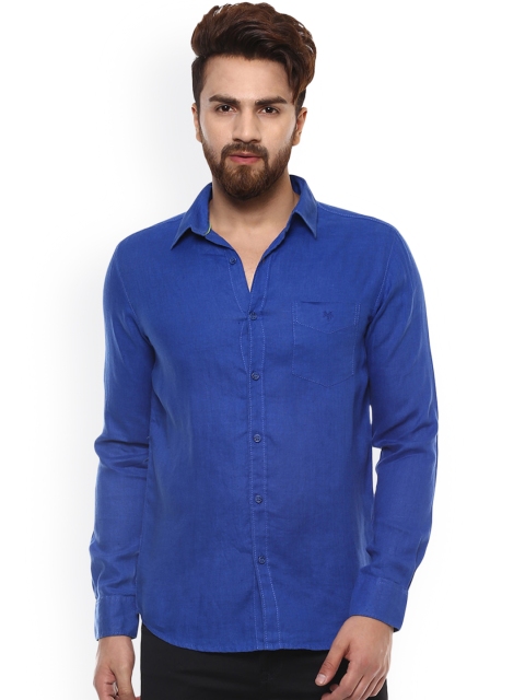 

Mufti Men Blue Slim Fit Solid Casual Shirt