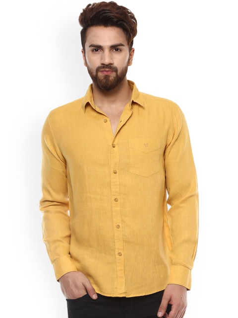 

Mufti Men Mustard Yellow Slim Fit Solid Casual Shirt