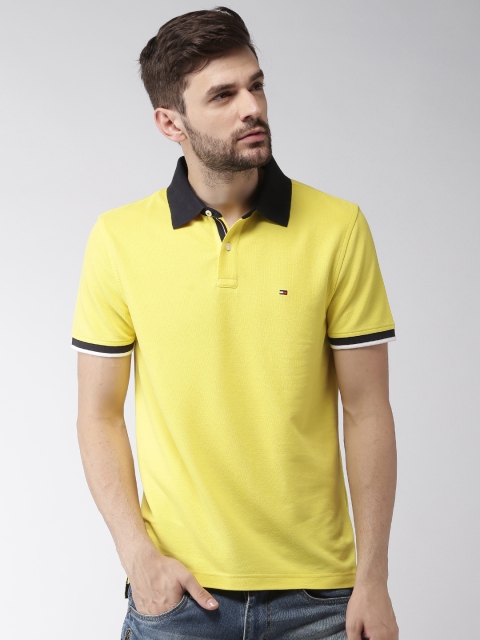 

Tommy Hilfiger Men Yellow Solid Polo T-shirt