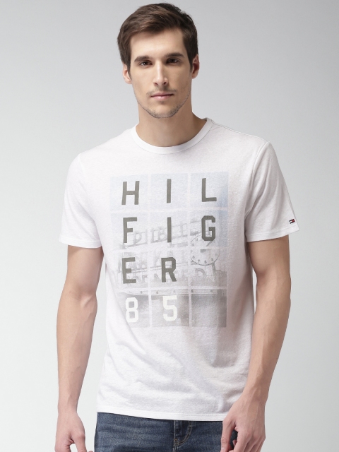 

Tommy Hilfiger Men White Printed Round Neck T-shirt