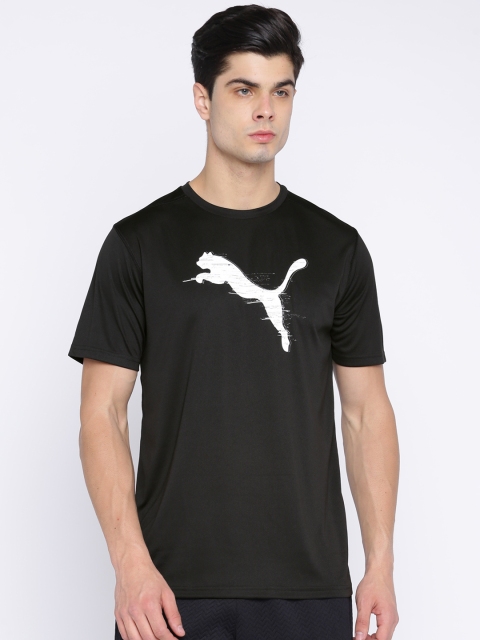 

Puma Men Black Essential Cat Printed Round Neck T-shirt