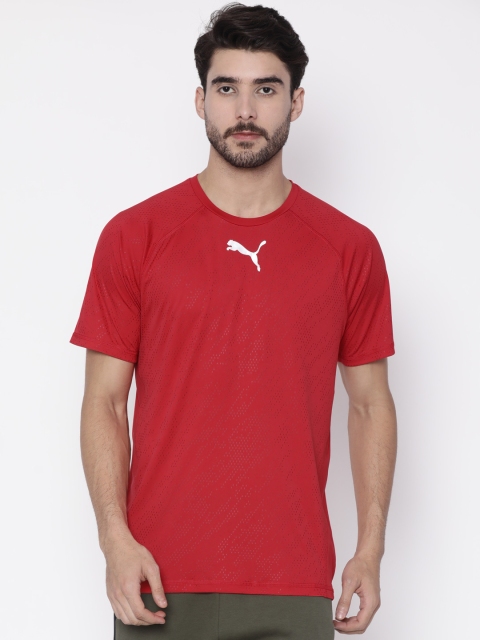 

Puma Men Red Solid Round Neck T-shirt