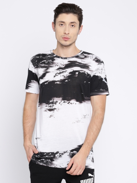 

Puma Men White & Black Slim Fit Printed Round Neck T-shirt