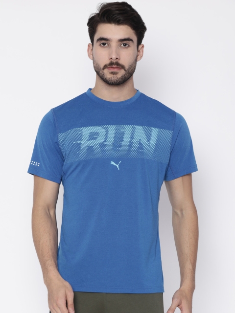 

Puma Men Blue Printed Round Neck T-shirt
