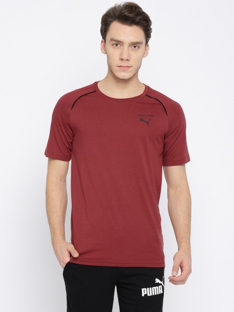 

Puma Men Maroon Solid Evo Core T-shirt