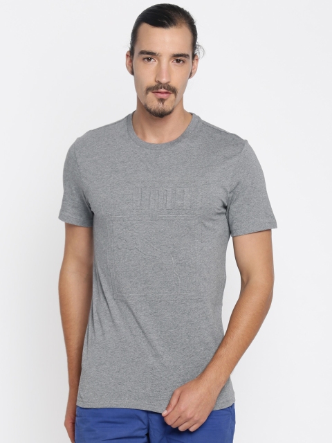 

Puma Men Grey Self Design Round Neck T-shirt