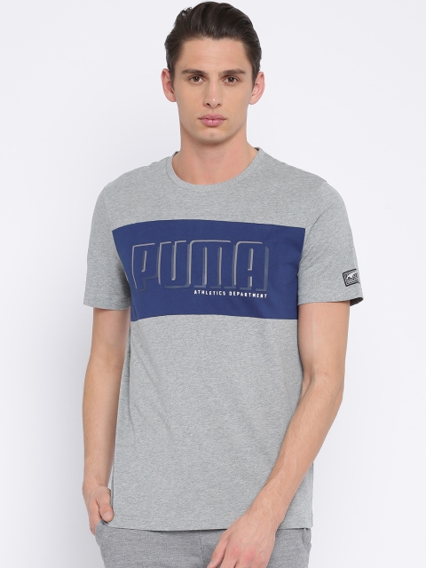 

Puma Men Grey Printed Round Neck T-shirt