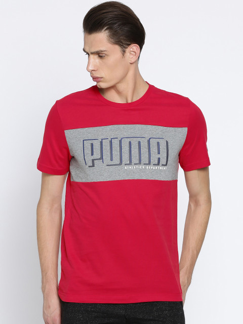 

Puma Men Red Printed Round Neck STYLE Athletics T-shirt