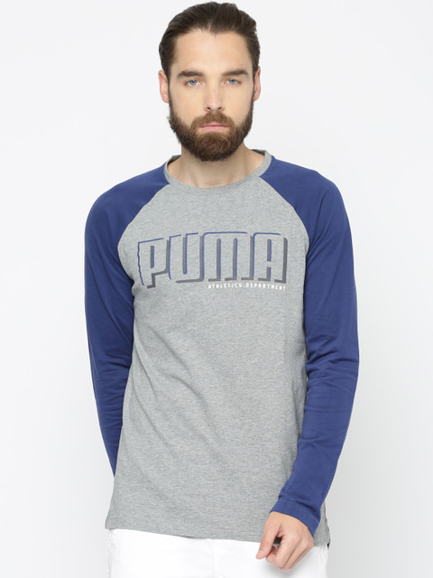 

Puma Men Grey Melange Printed STYLE Athletics LS T-shirt