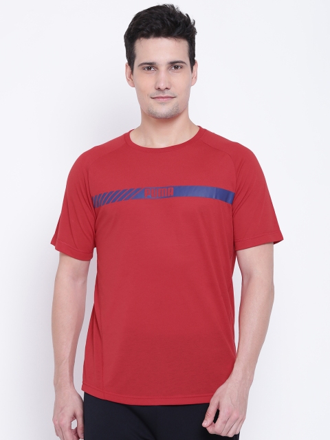 

Puma Men Red Active Tec Printed Round Neck T-shirt