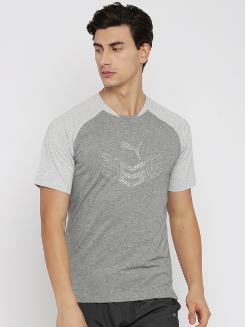

Puma Men Grey Printed Round Neck 365 T-shirt