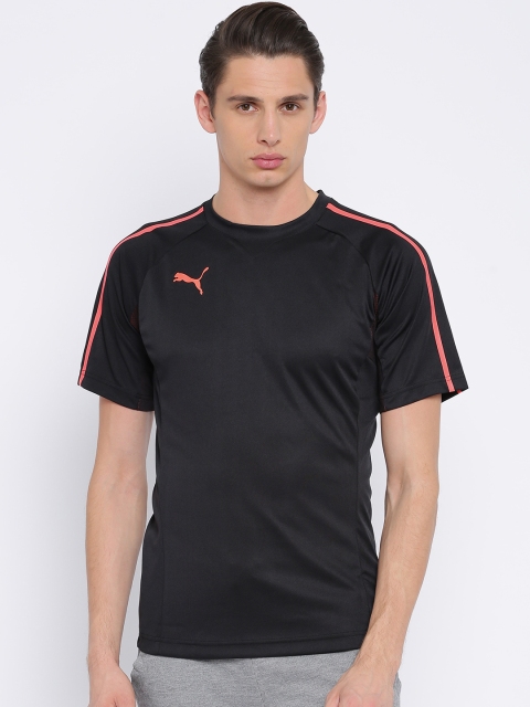 

Puma Men Black Solid Round Neck T-shirt